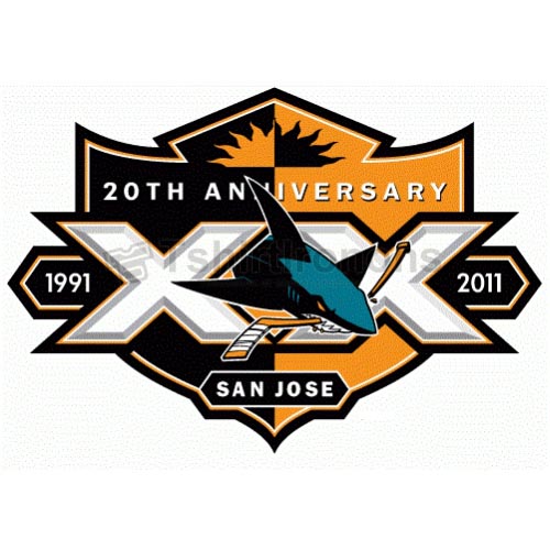 San Jose Sharks T-shirts Iron On Transfers N317 - Click Image to Close